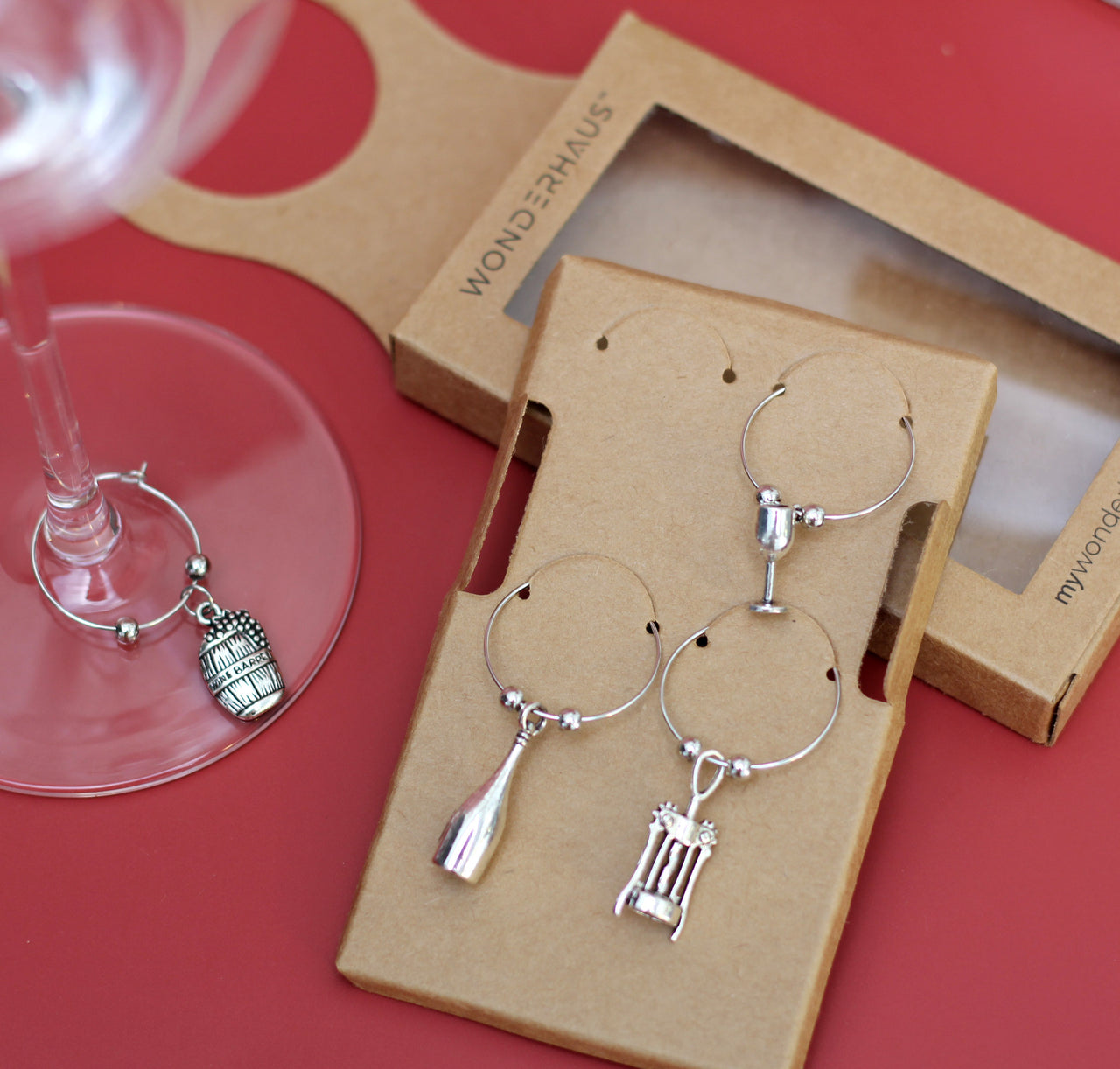 Wine Glass Tags in a gift box, set of 4