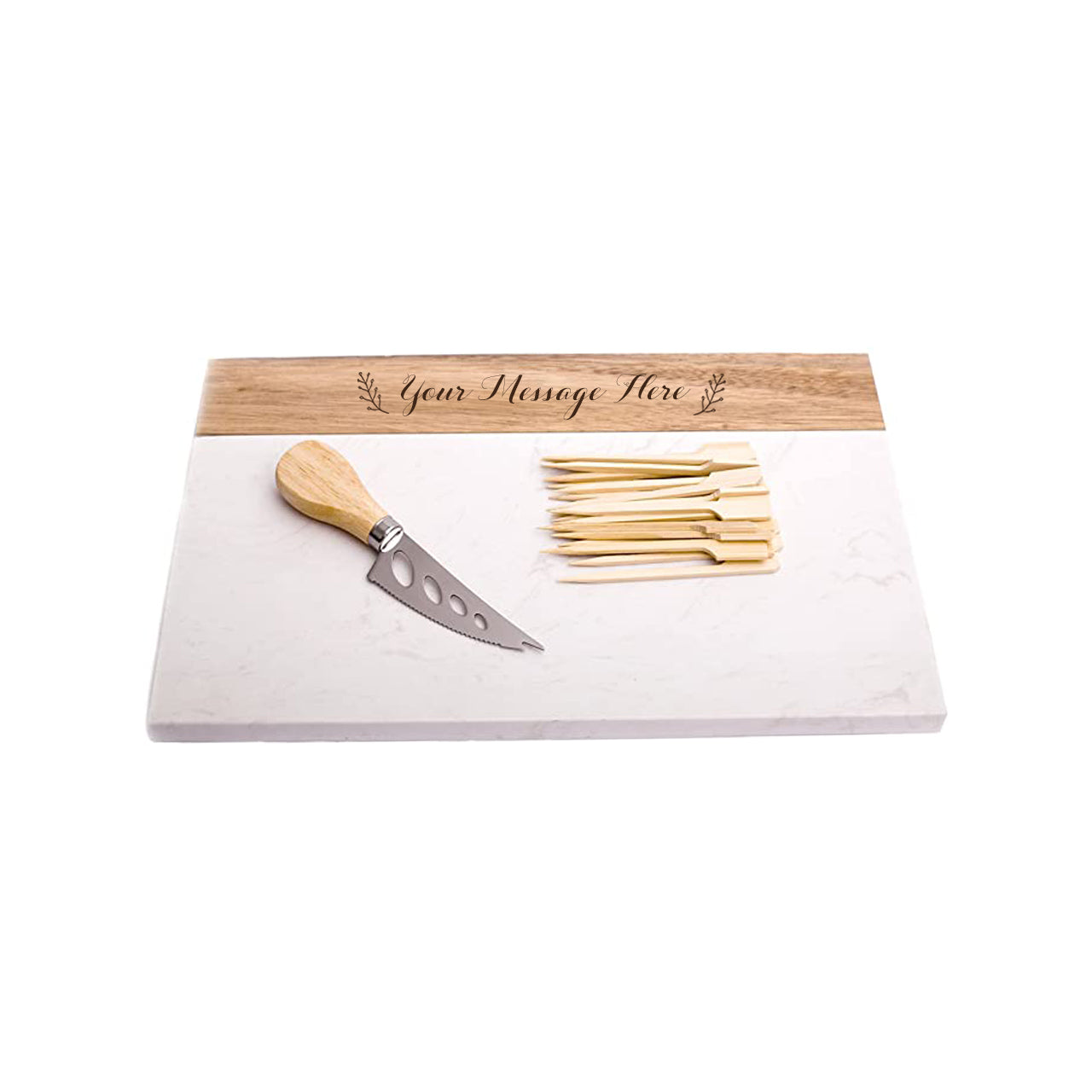 Personalized Acacia and marble cutting board